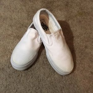 White slip on vans